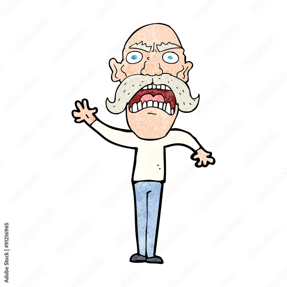 Obraz premium cartoon angry old man