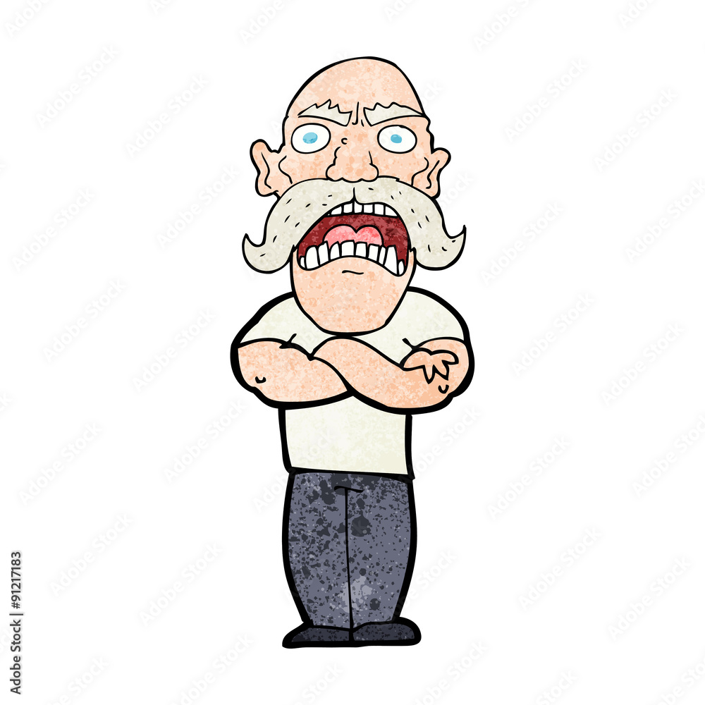 cartoon angry man