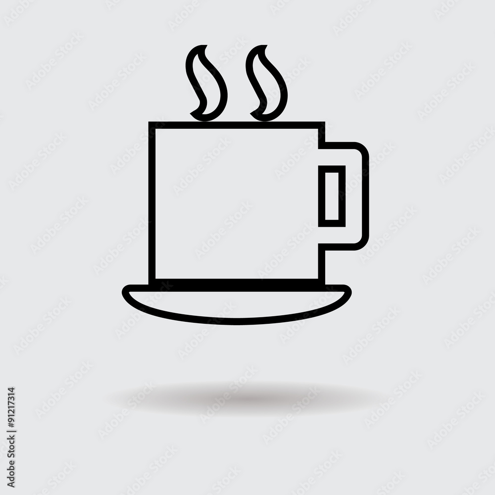 Flat coffee cup design icon Flat coffee cup design icon