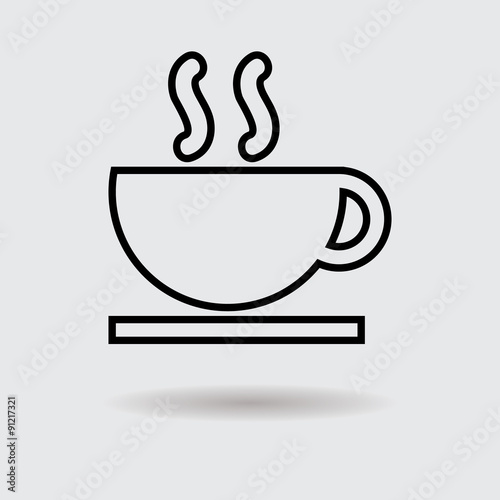  Flat coffee cup design icon