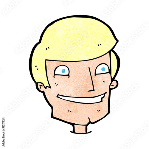 cartoon grinning man