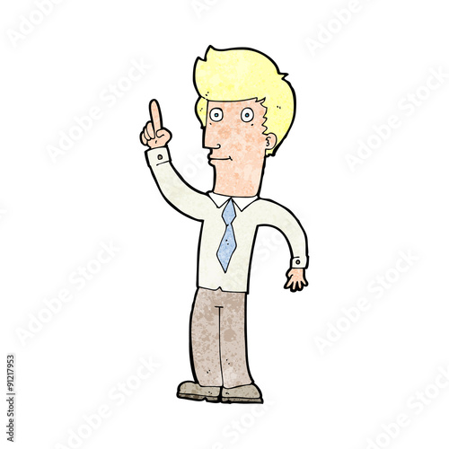 cartoon friendly man with idea