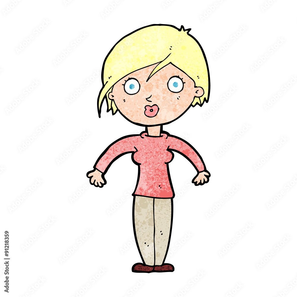 cartoon surprised woman