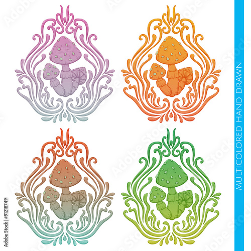 Mushroom Abstract Multicolored