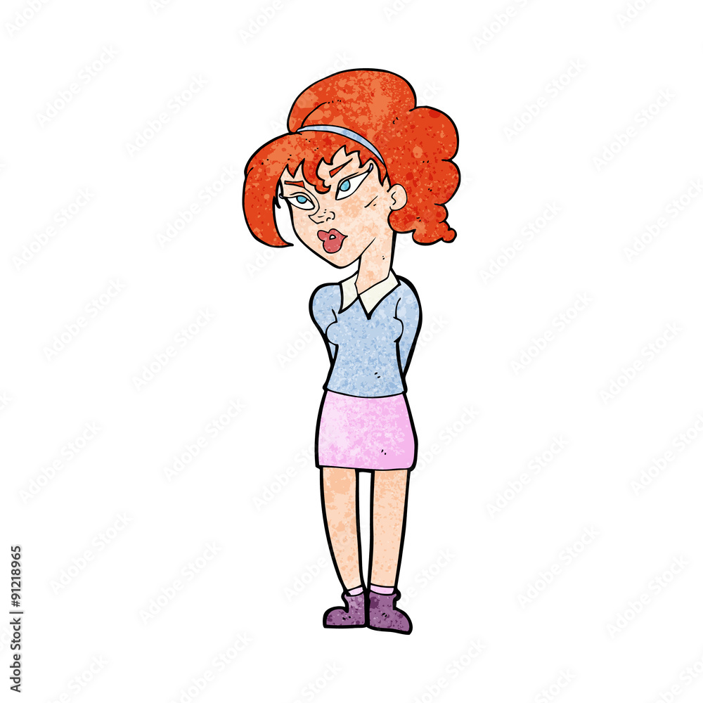 cartoon pretty girl tilting head cartoon pretty girl tilting head