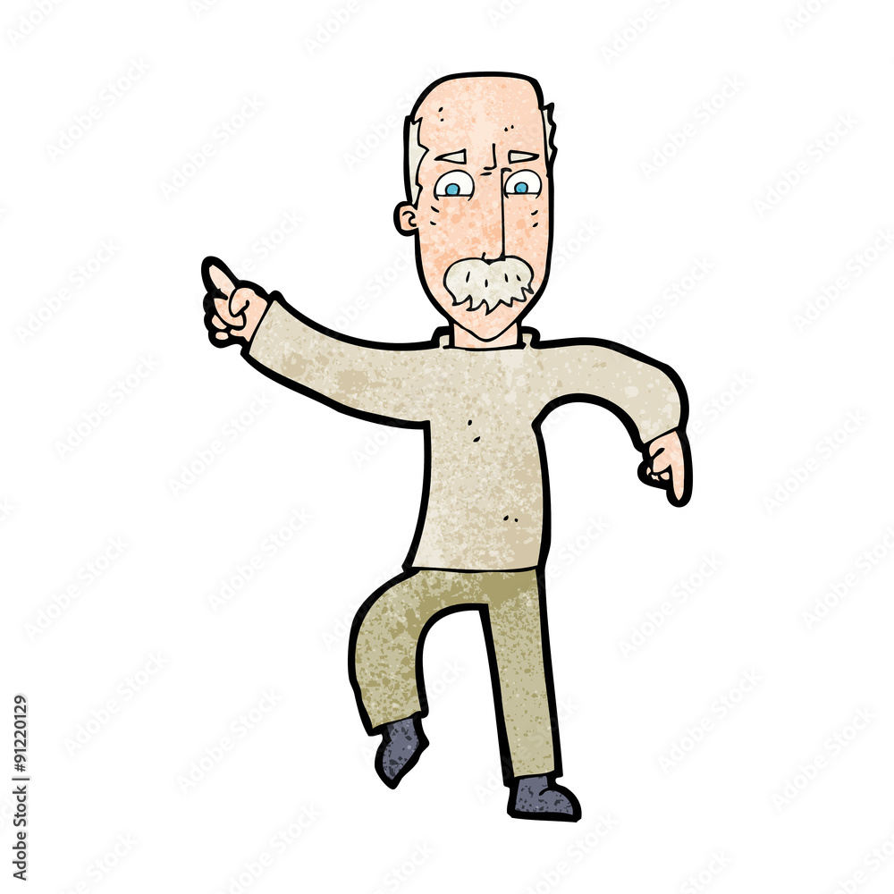 cartoon angry old man