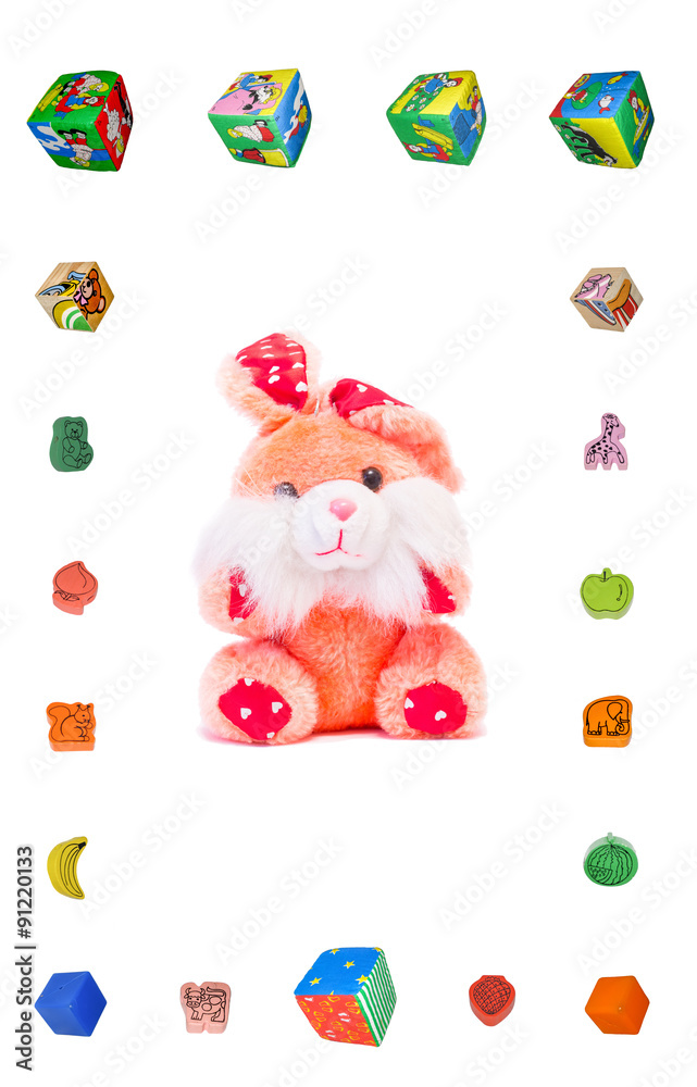 Obraz premium Bunny plush. Toys baby soft