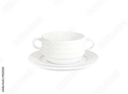 Deep white plate isolated