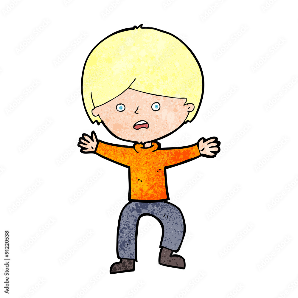 Obraz premium cartoon boy panicking