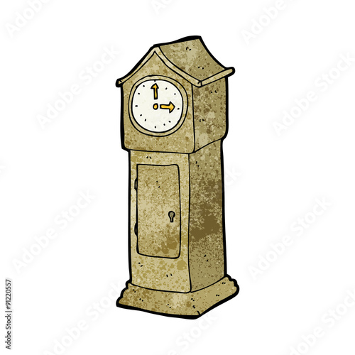 cartoon grandfather clock