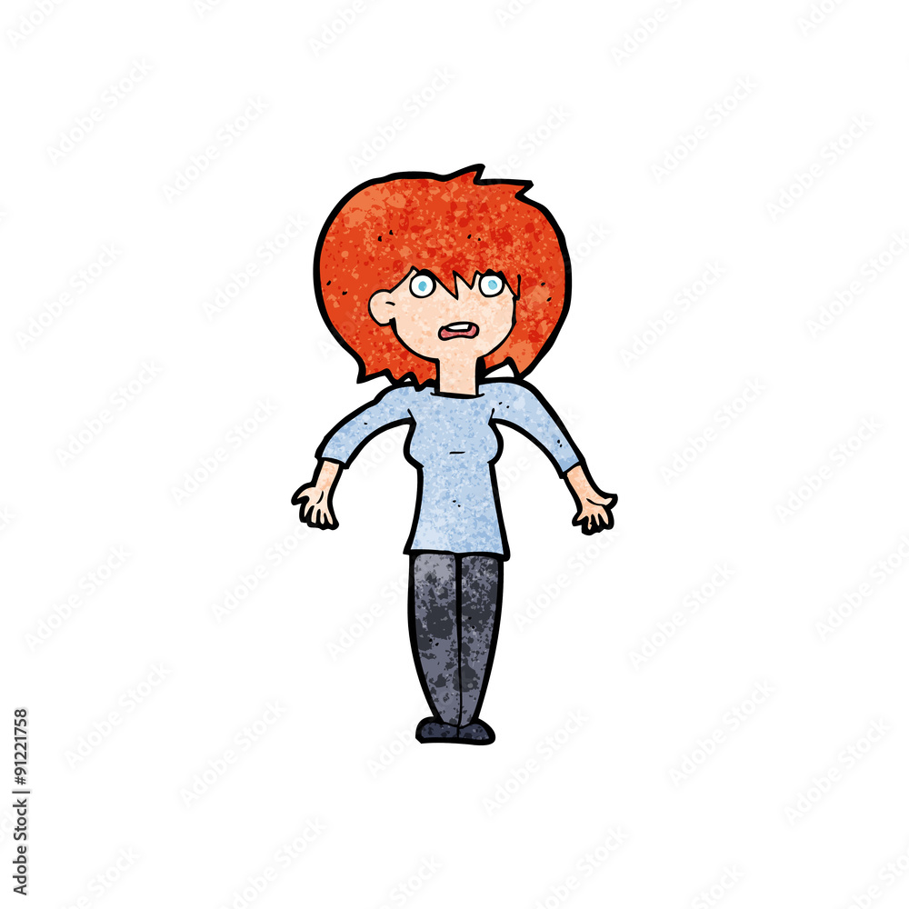 cartoon woman shrugging shoulders cartoon woman shrugging shoulders