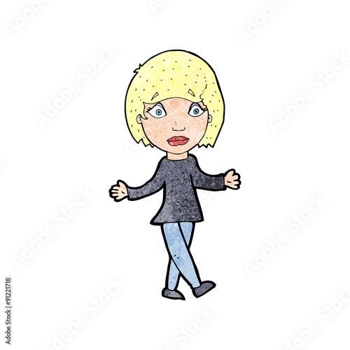 cartoon suprised woman