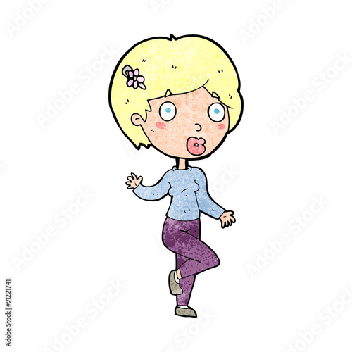 cartoon suprised woman