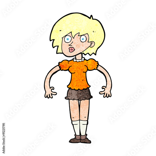 cartoon suprised woman