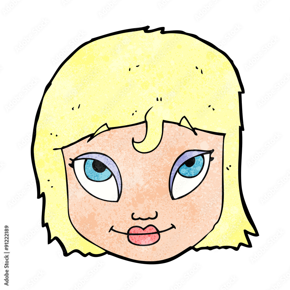 cartoon woman smiling
