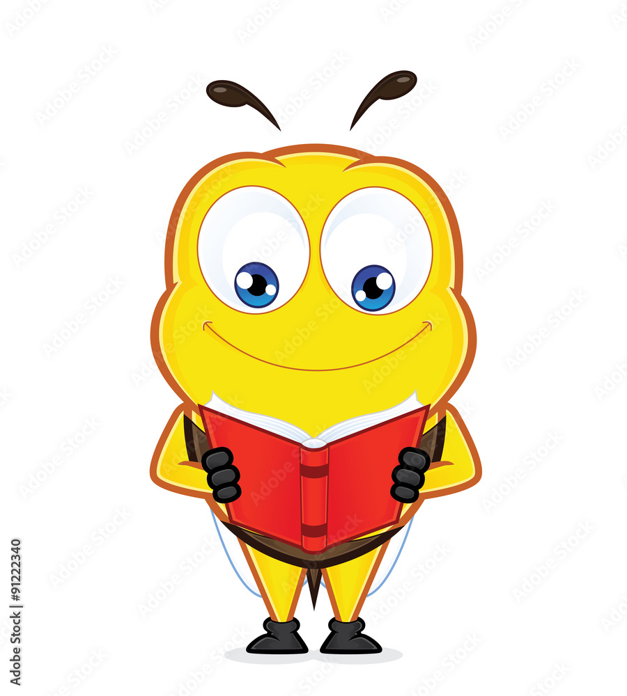 Bee reading a book