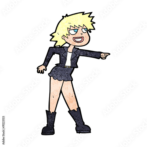 cartoon woman pointing