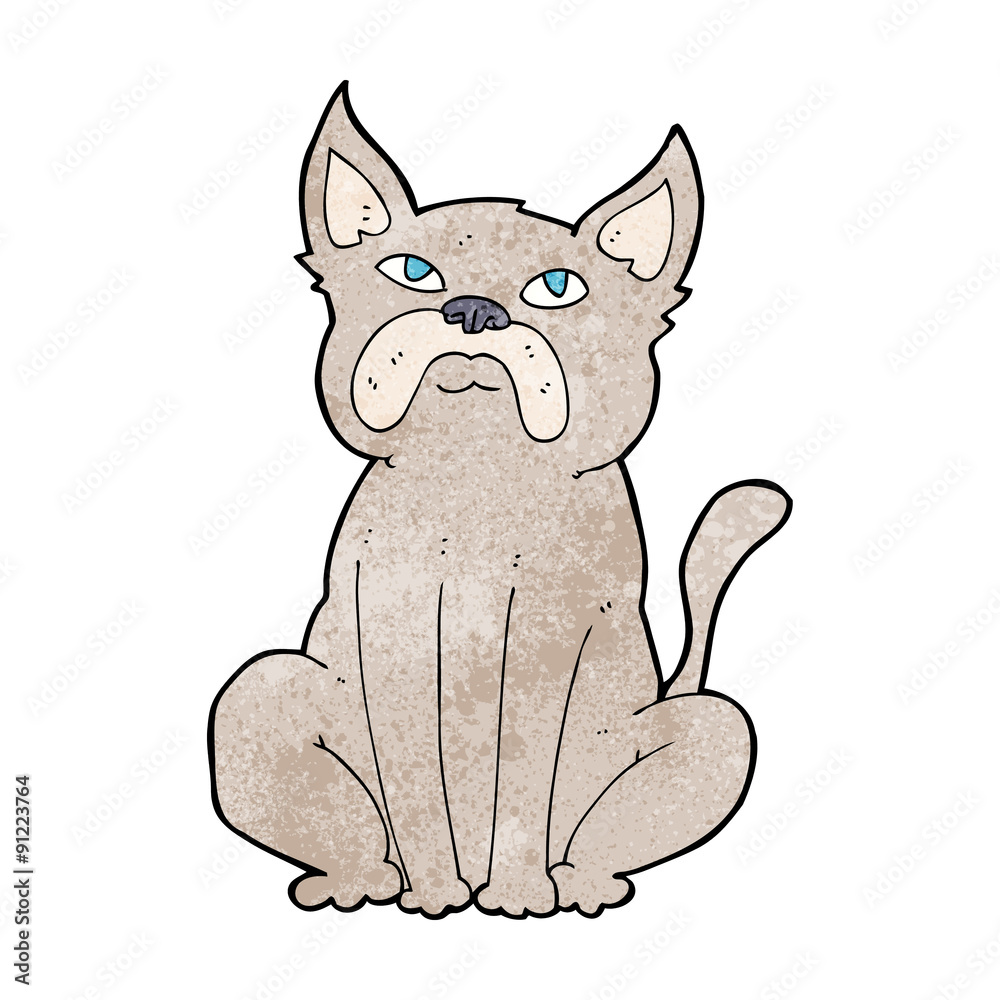 Fototapeta premium cartoon grumpy little dog