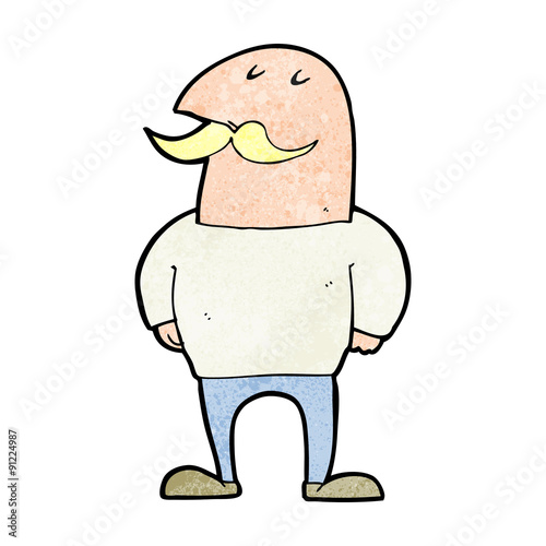 cartoon bald man with mustache