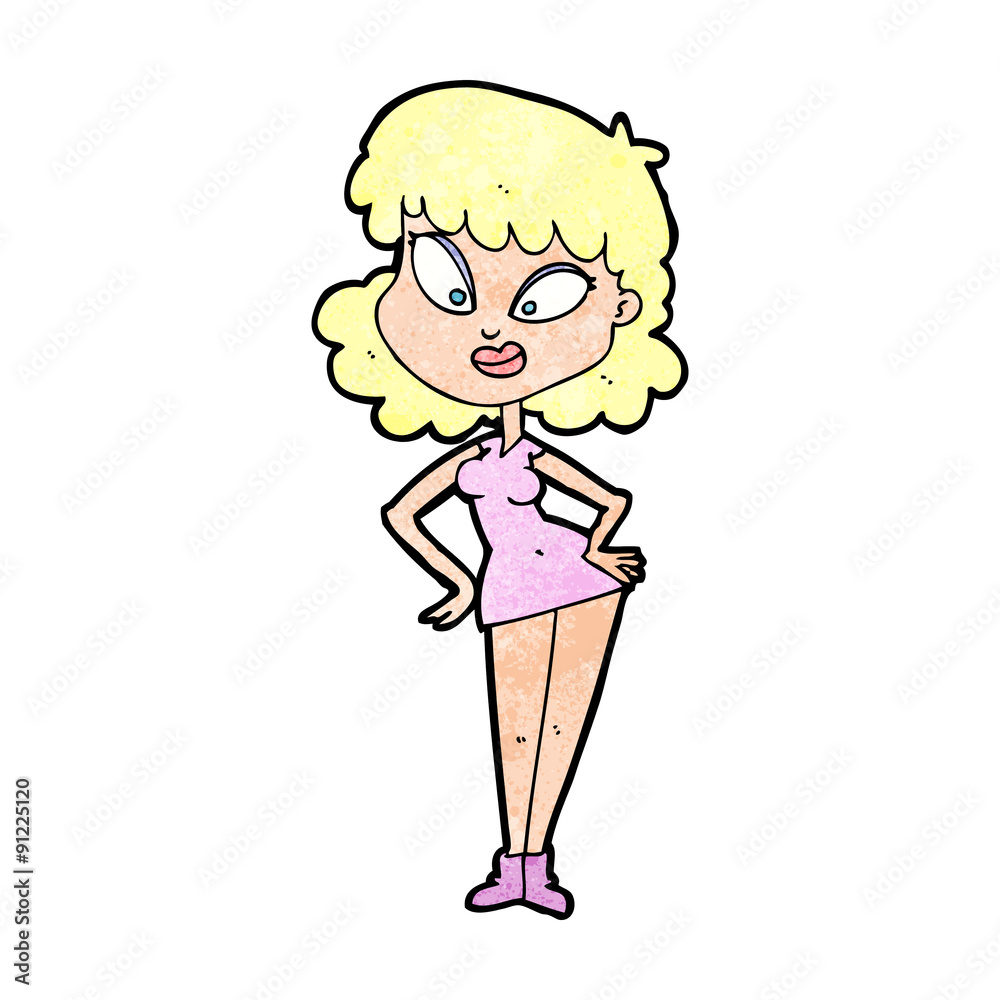 cartoon woman with hands on hips cartoon woman with hands on hips