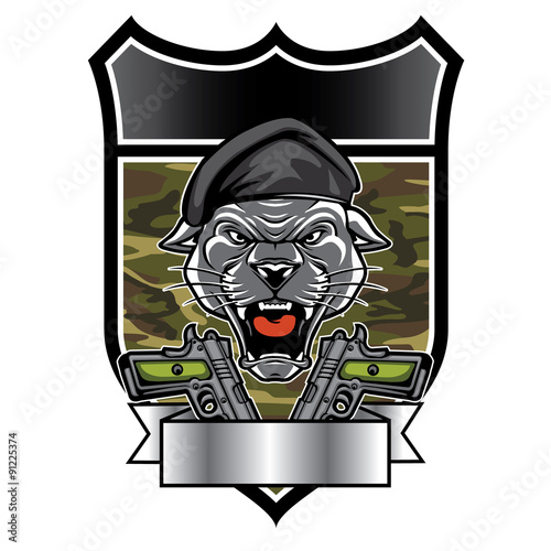Cougar Panther Mascot Head military emblem