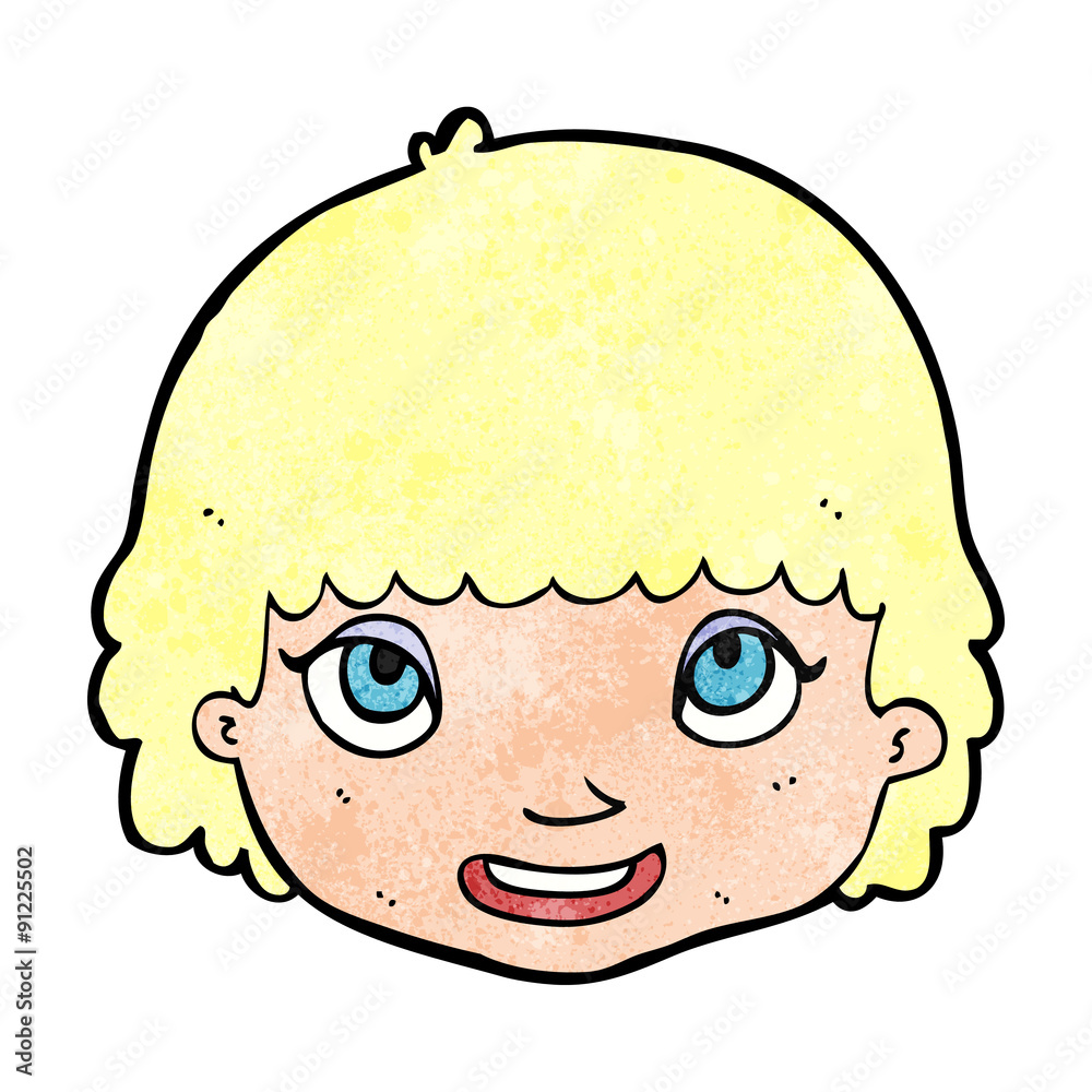 cartoon happy female face cartoon happy female face