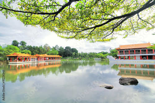 Chinese garden temple, Singapore photo