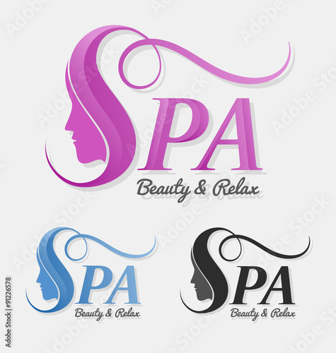 Beautiful silhouette female face behind letter S logo design. Suitable for spa, massage, salon, cosmetic and beauty concept with letter s. Vector illustration