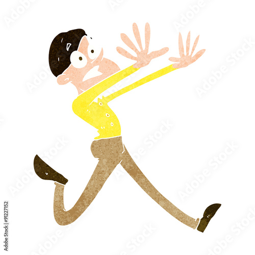 cartoon man running away