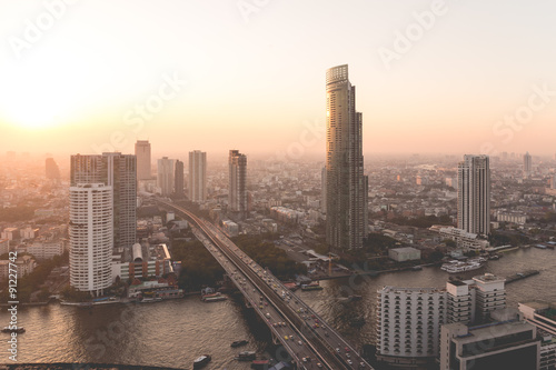 Bangkok city view from above  Thailand.
