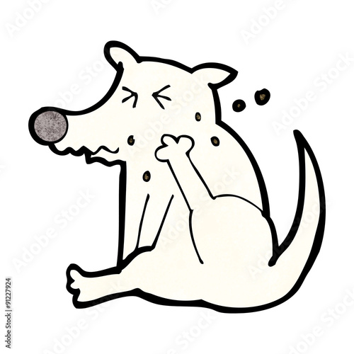 cartoon dog scratching