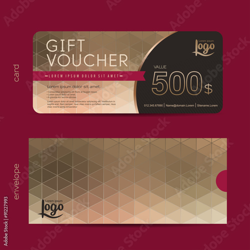 Gift voucher template with colorful pattern,cute gift voucher certificate coupon design template,
Collection gift certificate business card banner calling card poster,Vector illustration