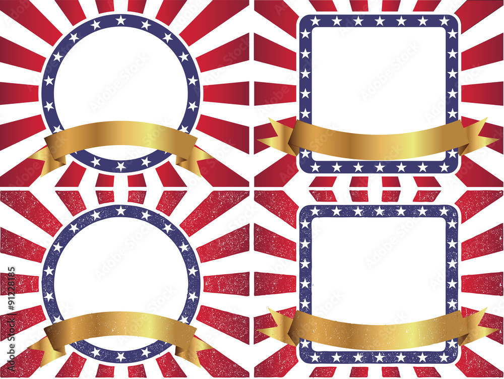 Obraz premium American Sunburst Flag Background