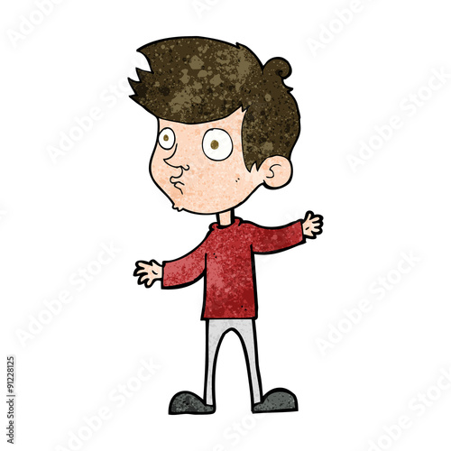 cartoon curious boy
