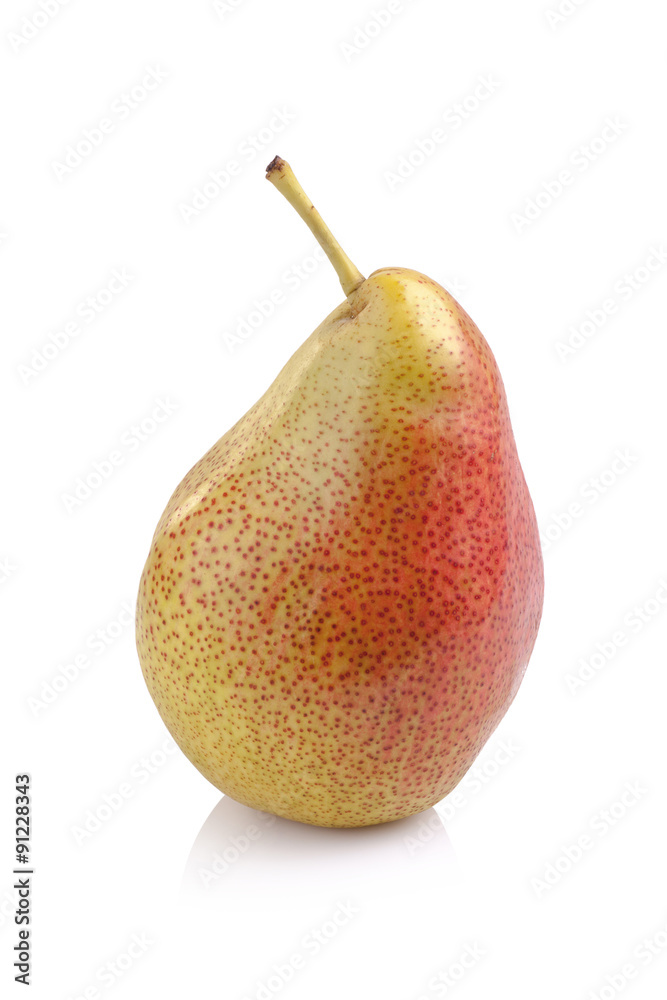 Ripe red pear fruit isolated on white background Ripe red pear fruit isolated on white background