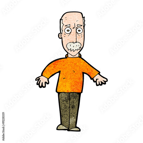 cartoon annoyed old man