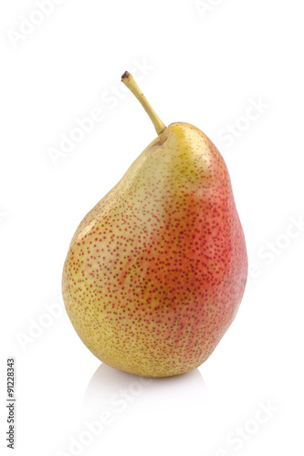 Ripe red pear fruit isolated on white background