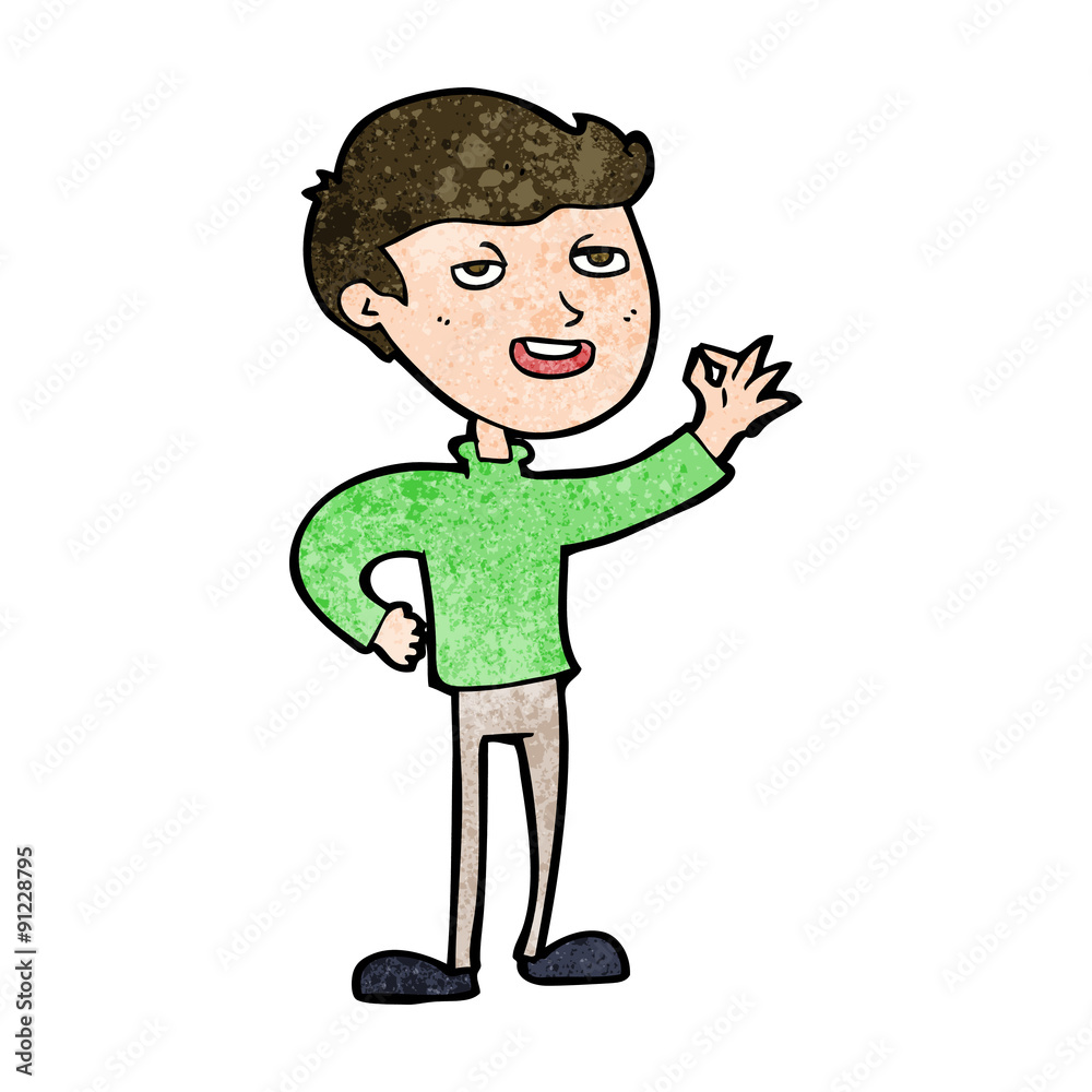 cartoon man making excellent gesture cartoon man making excellent gesture