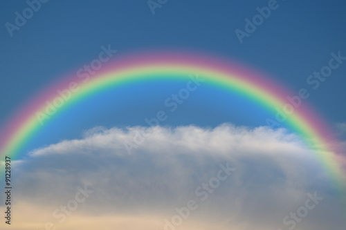 Blue sky with rainbow © pongmoji