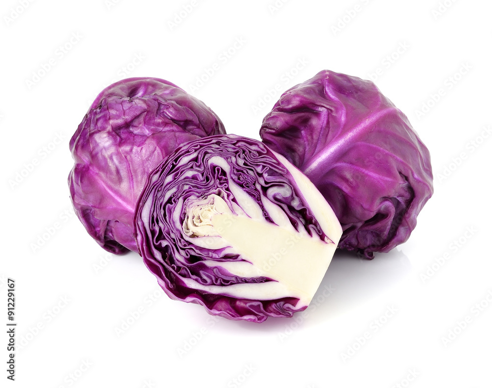 Obraz premium fresh red cabbage on a white background