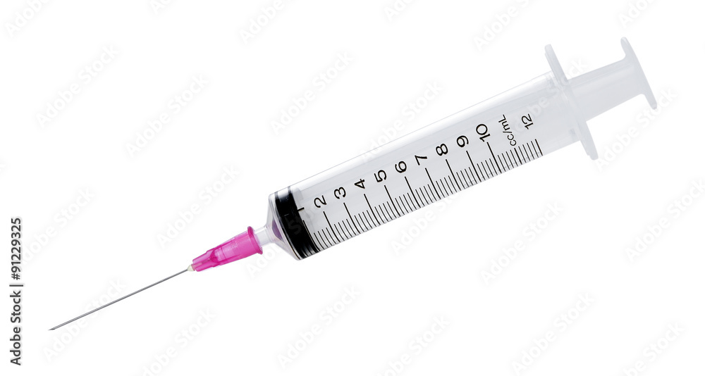 Medical syringe isolated on white. Medical syringe isolated on white.