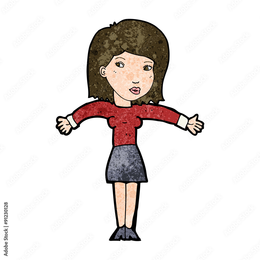 cartoon woman shrugging shoulders cartoon woman shrugging shoulders