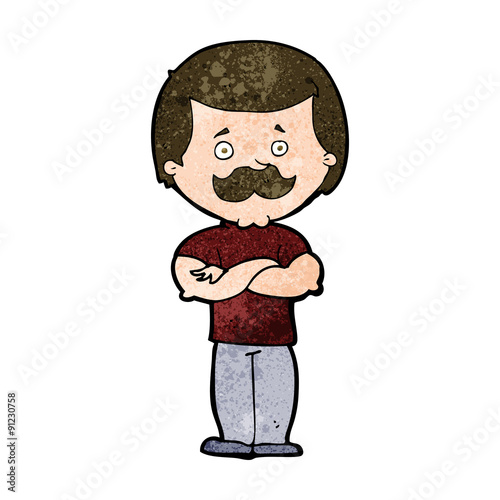 cartoon manly mustache man