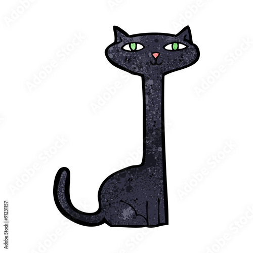 cartoon black cat