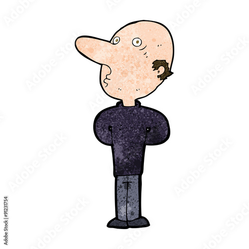 cartoon balding man
