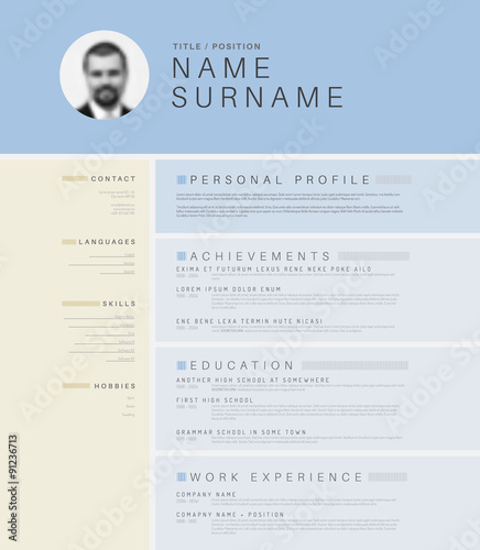 Minimalistic light cv / resume template