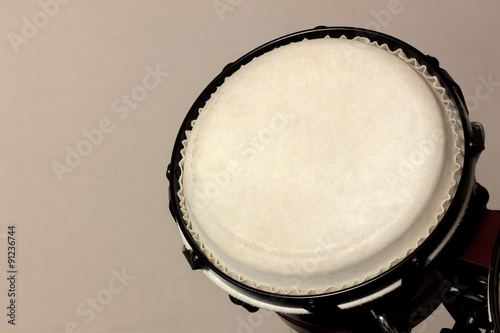 Obraz na plátně Selective focus bongo drum and blur background.