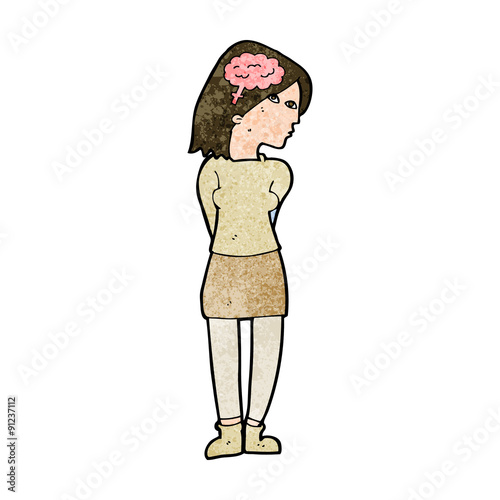 cartoon brainy woman