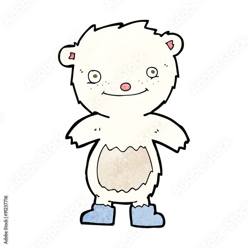 cartoon teddy polar bear wearing boots