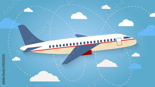 Flight of the plane in the sky. Passenger planes, airplane, airc